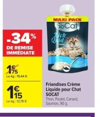 Friandises Crème Liquide pour Chat SOCAT