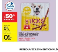Sticks friandises pour chien CARREFOUR COMPANINO