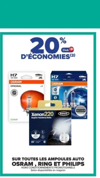 Ampoules auto OSRAM, RING ET PHILIPS