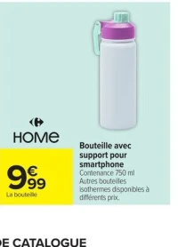 Bouteille avec support pour smartphone Carrefour Home