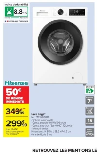 Hisense Lave linge WF117022BWJ