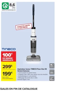 Aspirateur laveur TINECO Floor One S5 Stretch Extreme