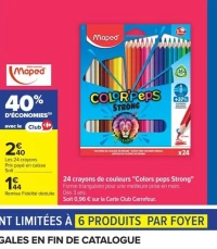 Maped Color'Peps Strong 24 crayons de couleurs