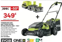 TONDEUSE SUR BATTERIE RYOBI RY18LMH37A-250 - 18 V