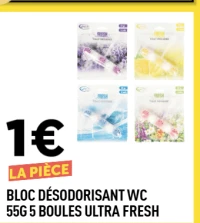 BLOC DÉSODORISANT WC 55G 5 BOULES ULTRA FRESH