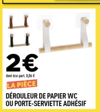 DÉROULEUR DE PAPIER WC OU PORTE-SERVIETTE ADHÉSIF