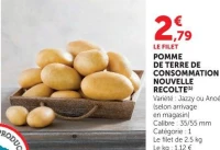 POMME DE TERRE DE CONSOMMATION NOUVELLE RECOLTE
