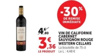 VIN DE CALIFORNIE CABERNET SAVIGNON ROUGE WESTERN CELLARS