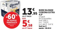 BIERE BLONDE CORONA EXTRA 4.5°