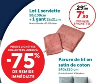 Lot 1 serviette 50x100cm + 1 gant 15x21cm