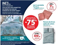 Parure de lit en satin de coton 240x220 cm