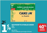 MAXI POCHETTE 24 FEUILLES CANSON 180g 24x32