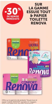 Gamme essuie tout & papier toilette Renova