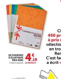 10 chemises à élastique Prix Mini