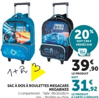 SAC À DOS À ROULETTES MEGACARS / MEGABIKES