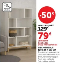 BIBLIOTHEQUE 120 X 35 X 127 CM