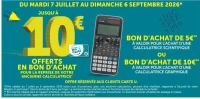 Reprise de votre ancienne calculatrice contre un bon d'achat de 5€ ou 10€