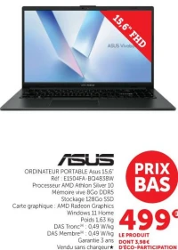 Ordinateur Portable Asus 15.6"