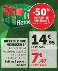 BIERE BLONDE HEINEKEN 5°
