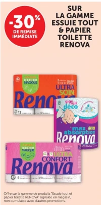 La gamme essuie tout & papier toilette Renova