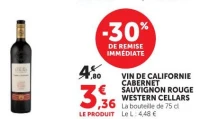 VIN DE CALIFORNIE CABERNET SAUVIGNON ROUGE WESTERN CELLARS