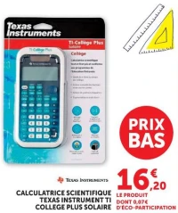 CALCULATRICE SCIENTIFIQUE TEXAS INSTRUMENT TI COLLEGE PLUS SOLAIRE