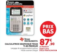 CALCULATRICE GRAPHIQUE TEXAS INSTRUMENTS TI-83 PREMIUM
