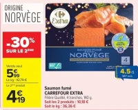 Saumon fumé de Norvège CARREFOUR EXTRA