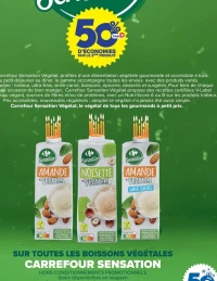 Boissons végétales Carrefour Sensation