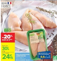 Filets de poulet fermier Carrefour Bio