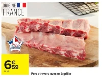 Porc : travers avec os à griller
