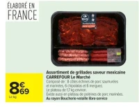 Assortiment de grillades saveur mexicaine CARREFOUR Le Marché