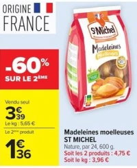 Madeleines moelleuses St Michel