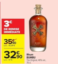 Rhum BUMBU The Original, 40% vol.