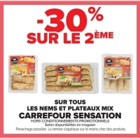 Nems et plateaux mix Carrefour Sensation