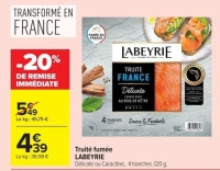 Truite fumée LABEYRIE Délicate ou Caractère