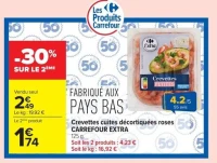 Crevettes cuites décortiquées roses CARREFOUR EXTRA