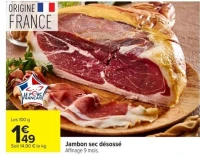 Jambon sec désossé