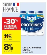 Lait U.H.T Protéines Lactel