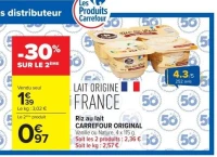 Riz au lait Carrefour Original