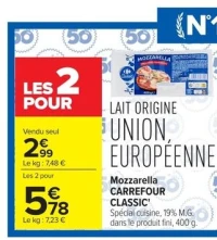 Mozzarella Carrefour Classic'