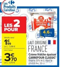 Crème fraîche épaisse Carrefour Classic'