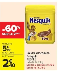 Poudre chocolatée Nesquik NESTLÉ