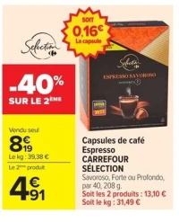 Capsules de café Espresso CARREFOUR SÉLECTION