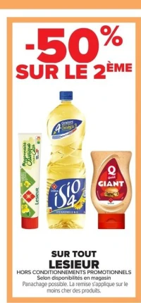 Gamme Lesieur (Mayonnaise Classique, Isio 4, Sauce Quick Giant)