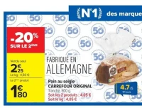Pain au seigle Tranché CARREFOUR ORIGINAL