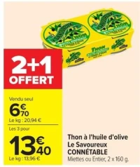 Thon à l'huile d'olive Le Savoureux CONNETABLE