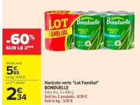 Haricots verts "Lot Familial" BONDUELLE