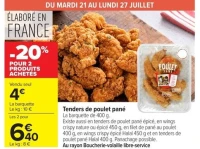 Tenders de poulet pane