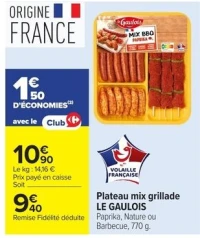 Plateau mix grillade LE GAULOIS